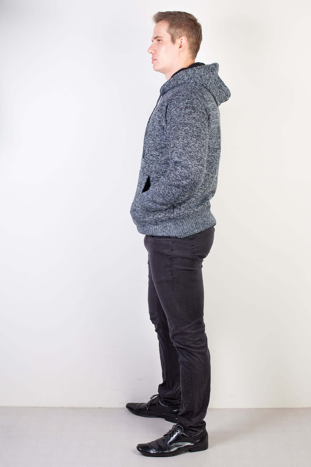 Blusão grosso de malha masculino com capuz 90150 - Enluaze