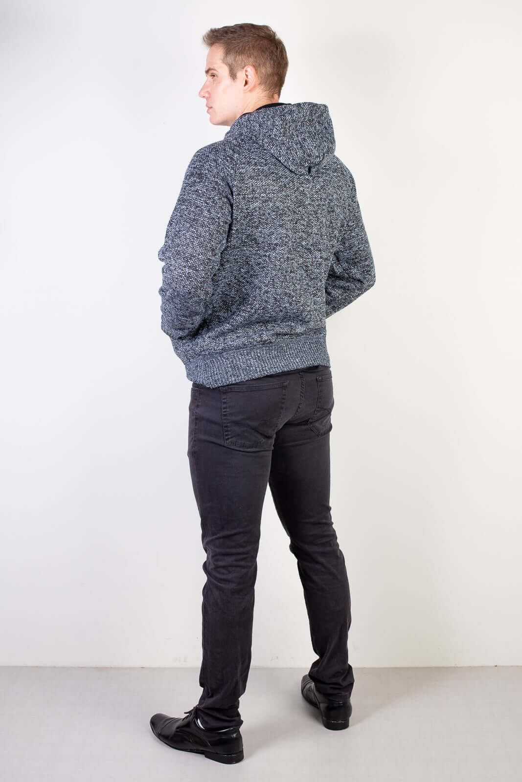 Blusão grosso de malha masculino com capuz 90150 - Enluaze