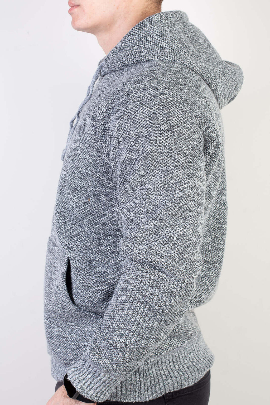 Blusão grosso de malha masculino com capuz 90150 - Enluaze