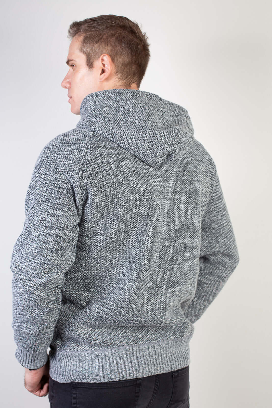 Blusão grosso de malha masculino com capuz 90150 - Enluaze