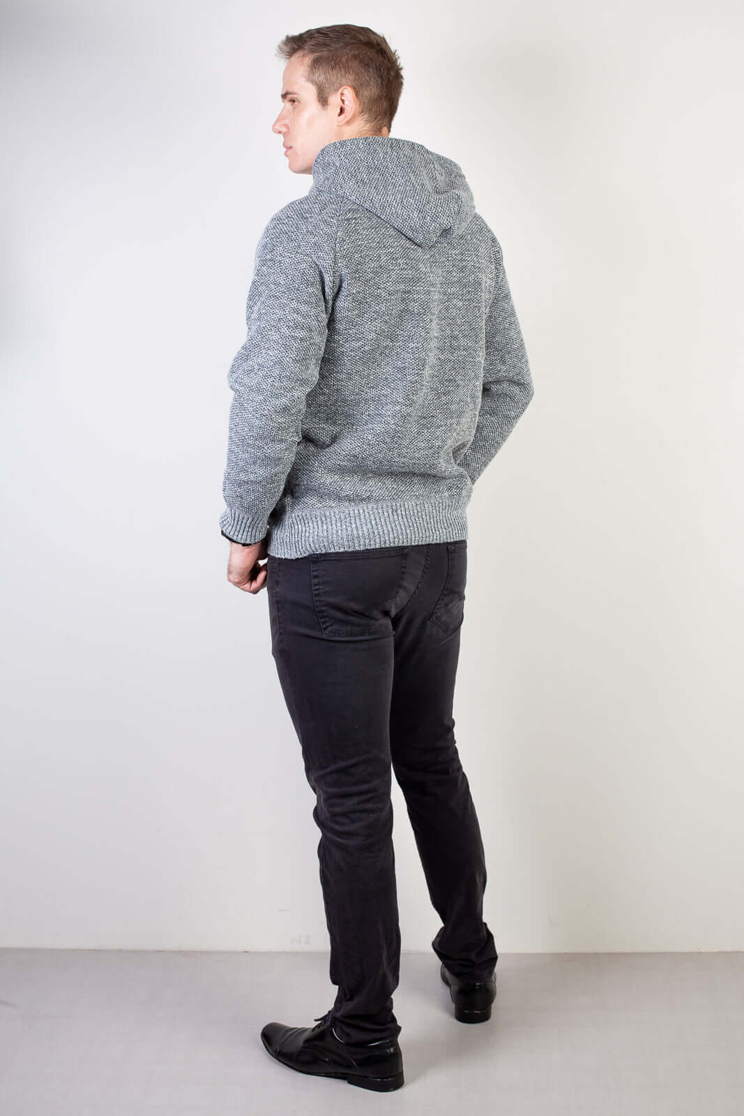 Blusão grosso de malha masculino com capuz 90150 - Enluaze