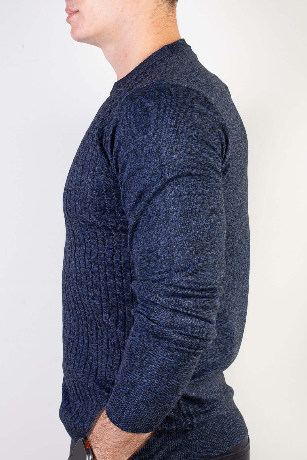 Blusa de malha masculina gola redonda 90184 - Enluaze