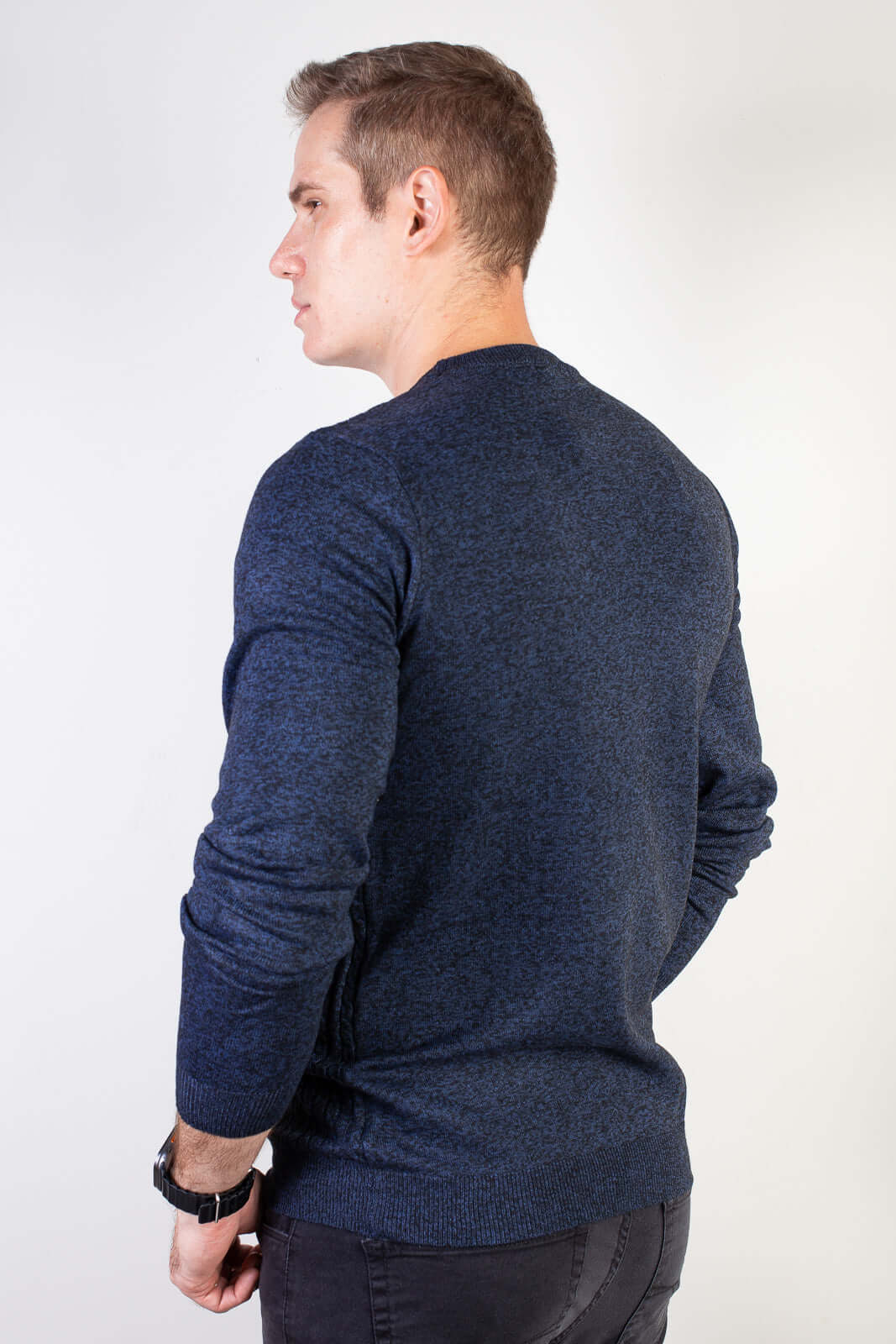 Blusa de malha masculina gola redonda 90184 - Enluaze