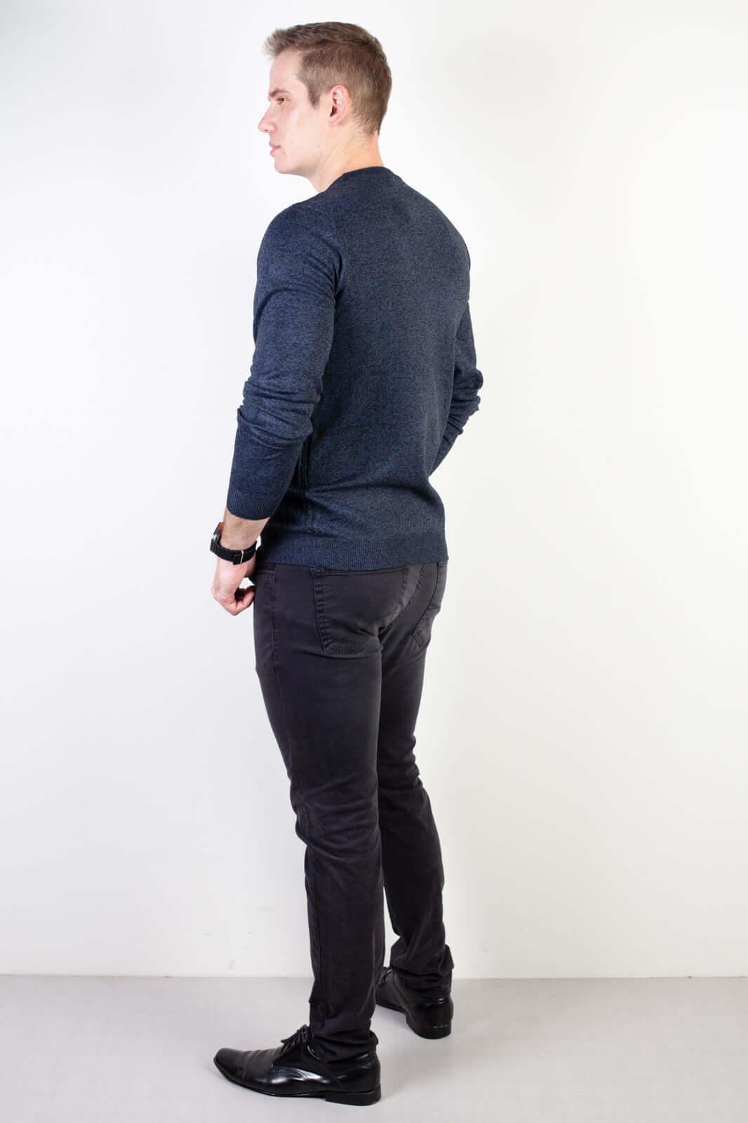 Blusa de malha masculina gola redonda 90184 - Enluaze