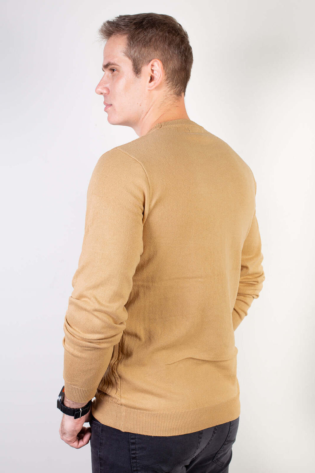 Blusa de malha masculina gola redonda 90184 - Enluaze