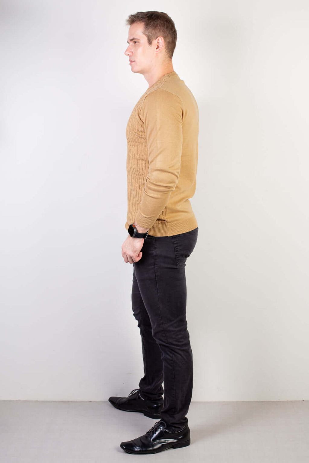 Blusa de malha masculina gola redonda 90184 - Enluaze