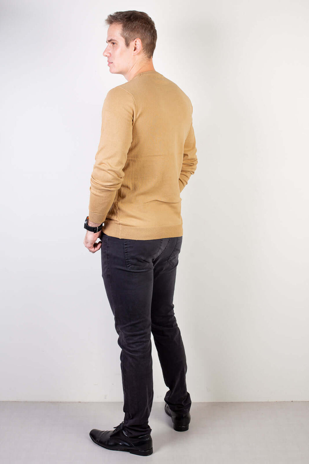 Blusa de malha masculina gola redonda 90184 - Enluaze