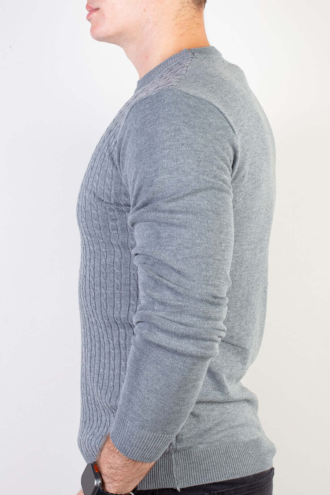 Blusa de malha masculina gola redonda 90184 - Enluaze