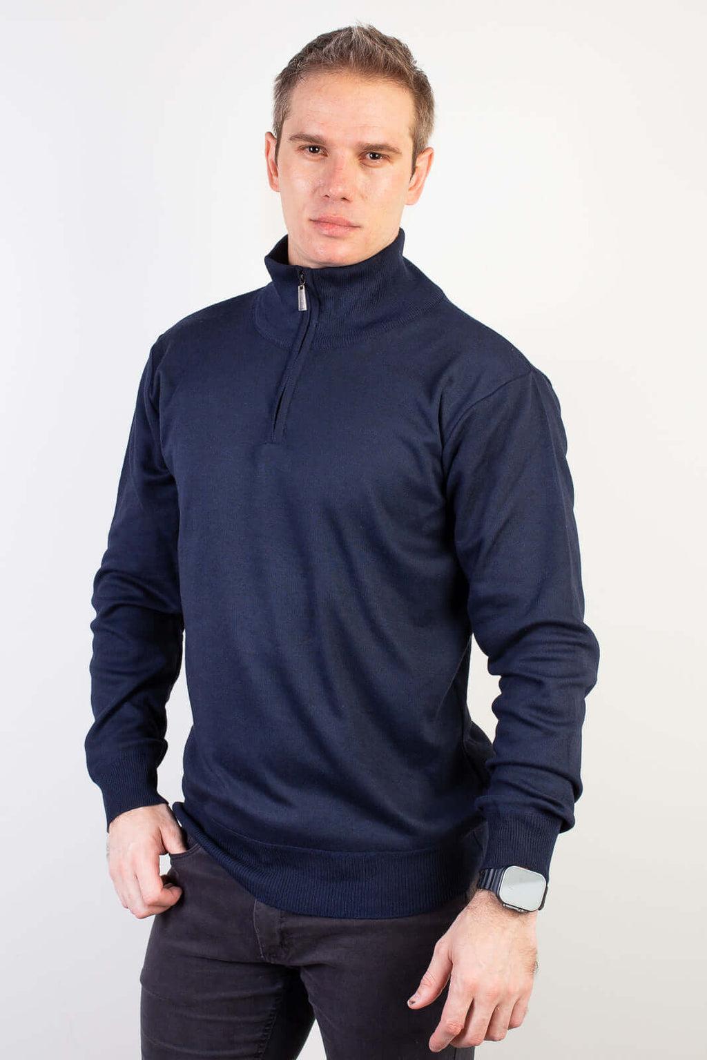 Blusa masculina gola com zíper 90207 - Enluaze