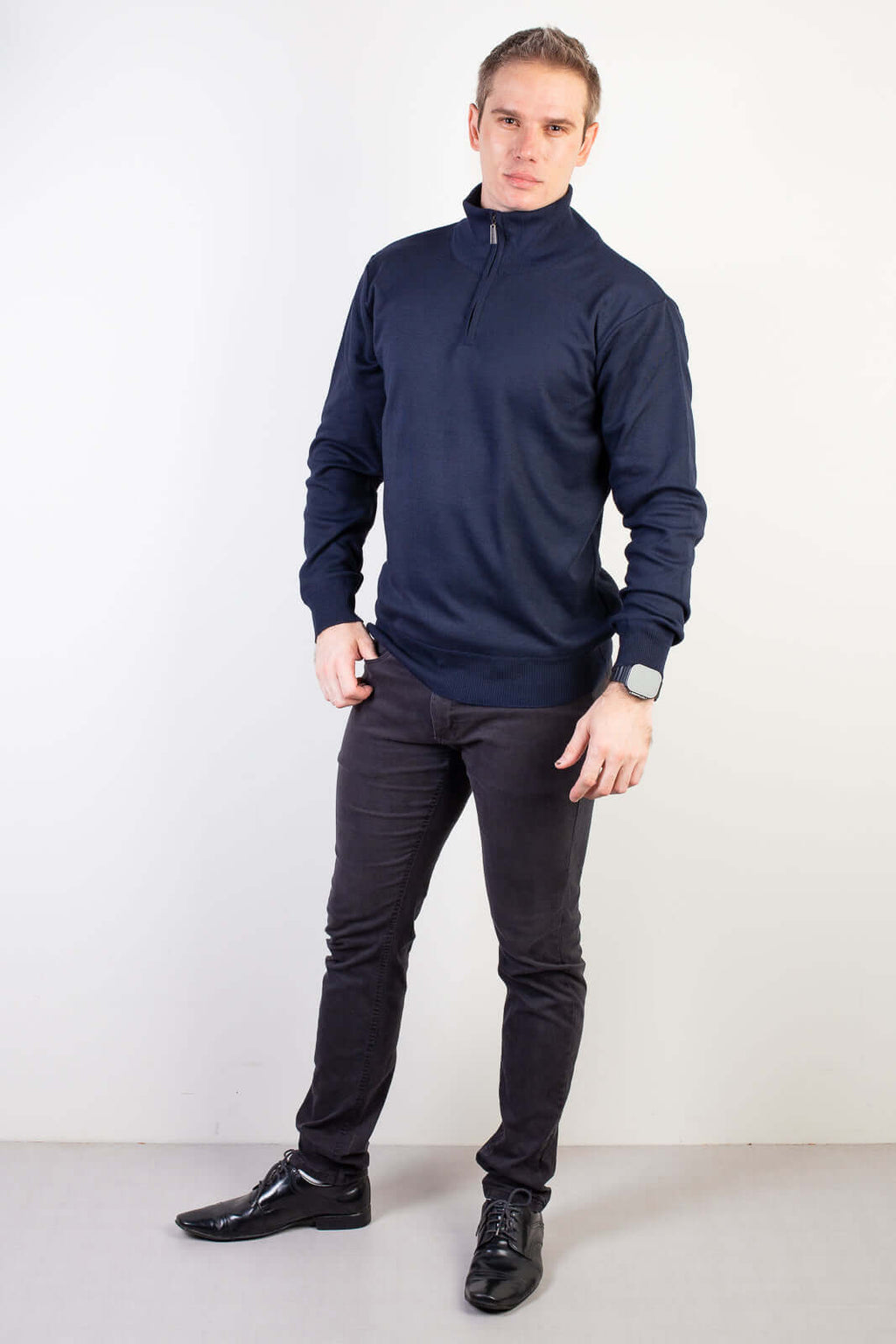 Blusa masculina gola com zíper 90207 - Enluaze