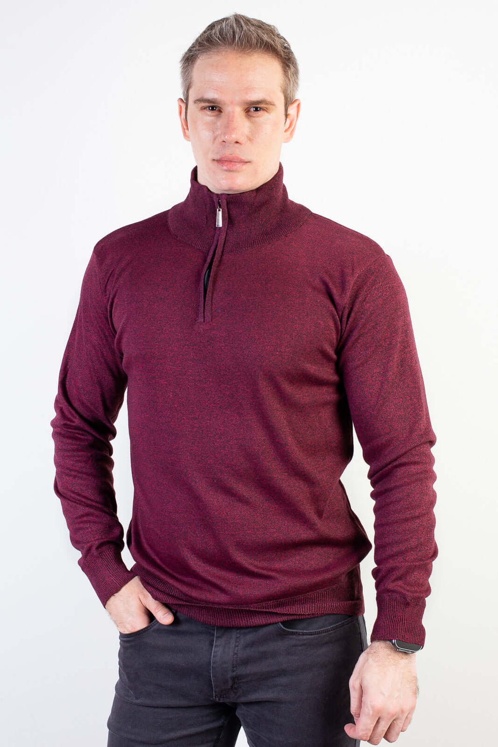 Blusa masculina gola com zíper 90207 - Enluaze