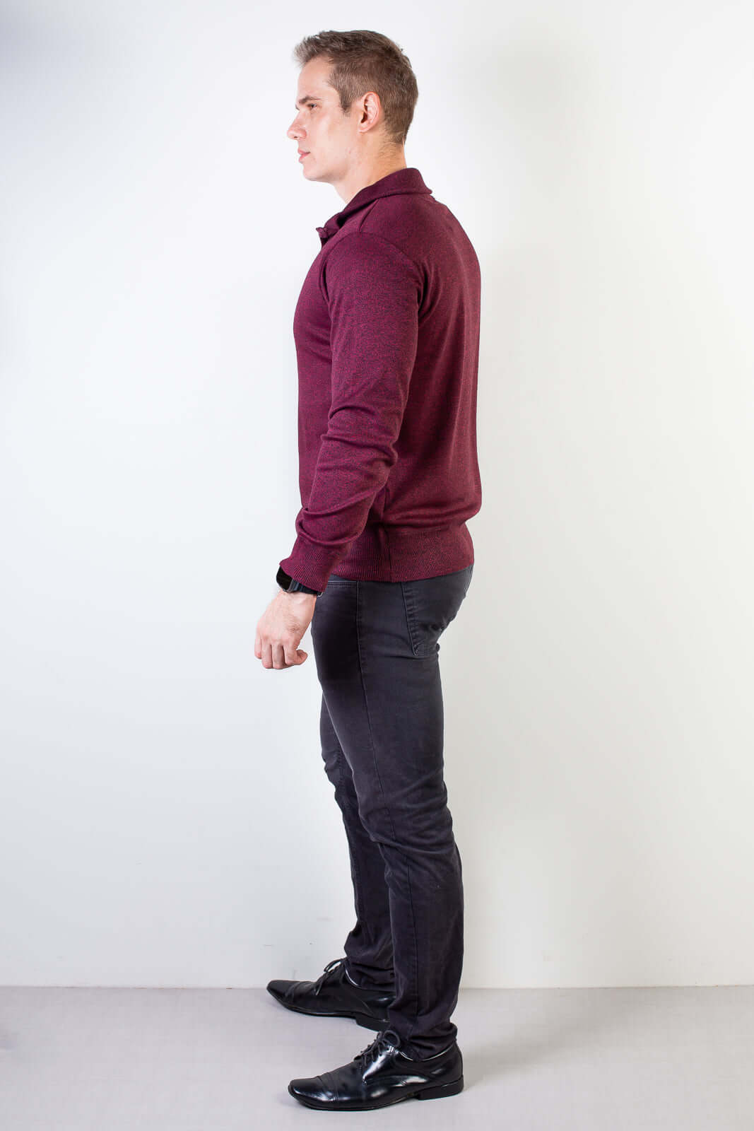 Blusa masculina gola com zíper 90207 - Enluaze