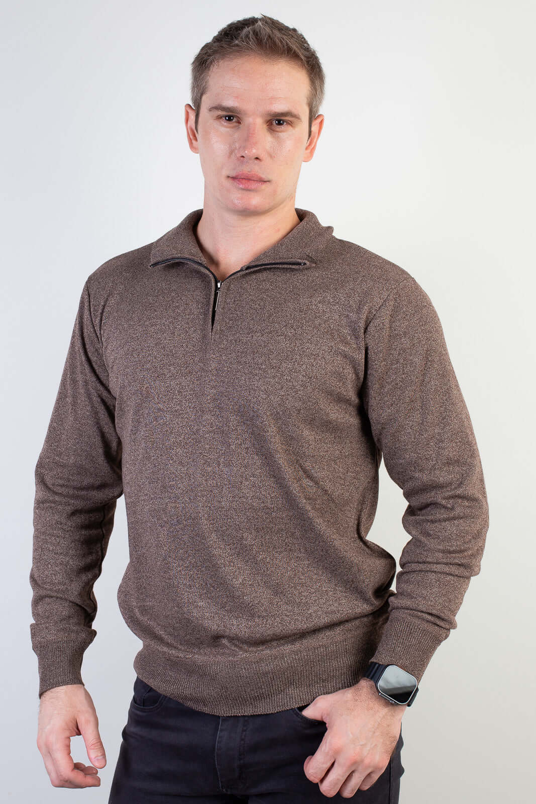 Blusa masculina gola com zíper 90207 - Enluaze