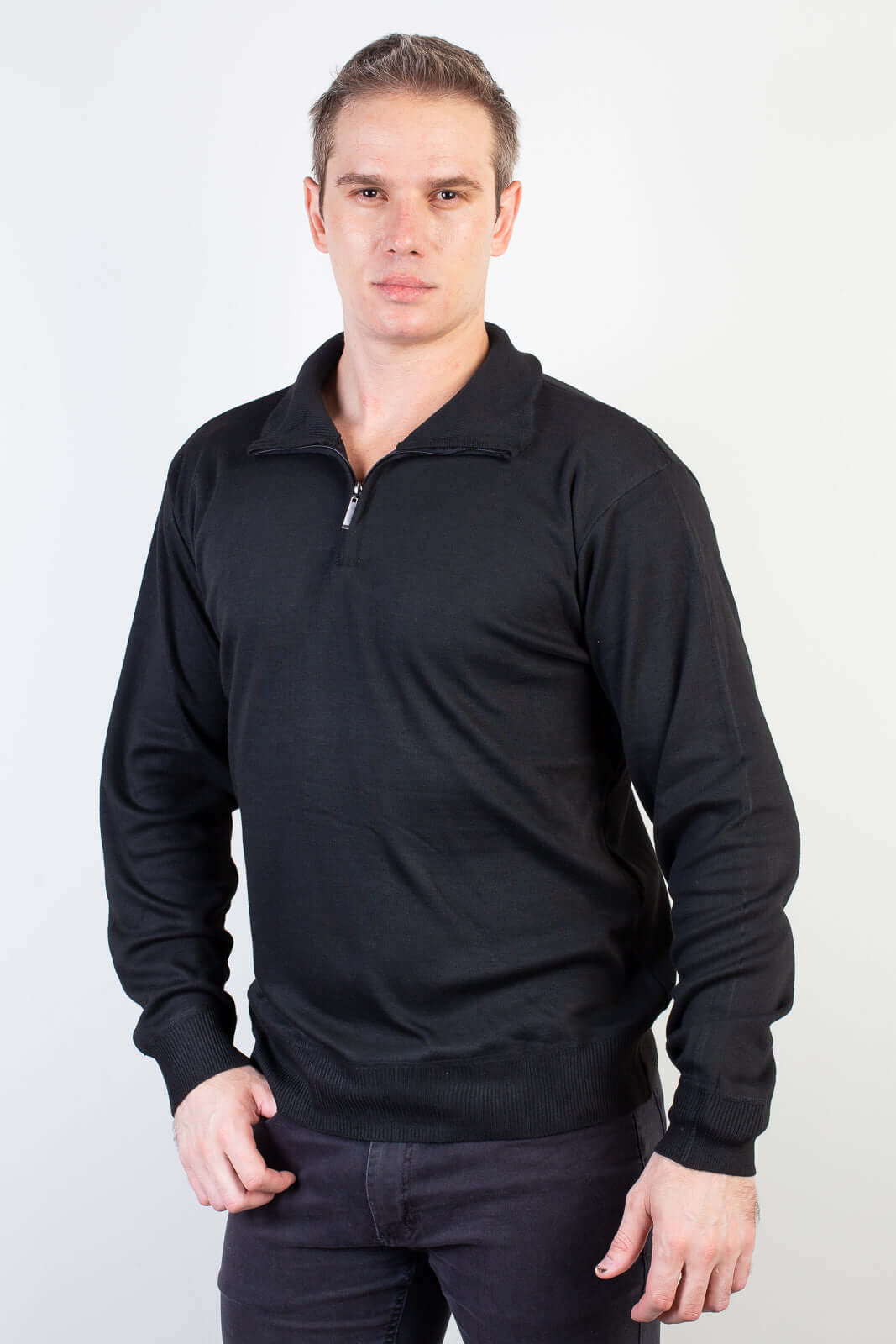 Blusa masculina gola com zíper 90207 - Enluaze