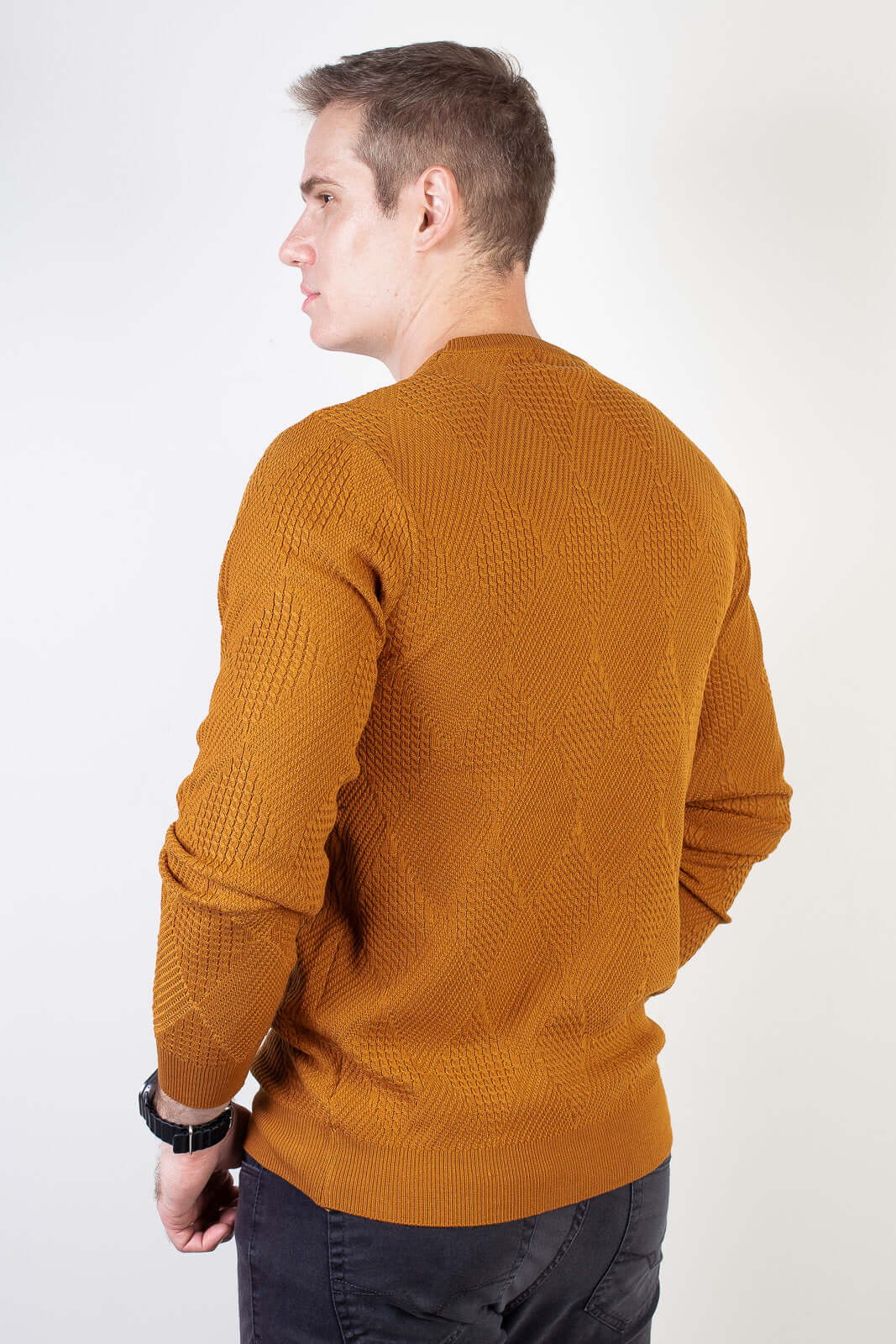 Blusa masculina trabalhada gola redonda 90216 - Enluaze