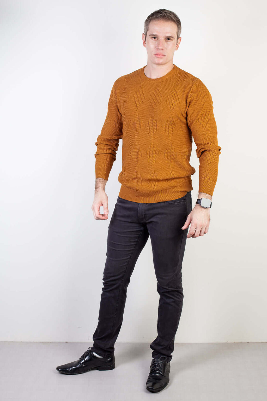 Blusa masculina trabalhada gola redonda 90216 - Enluaze