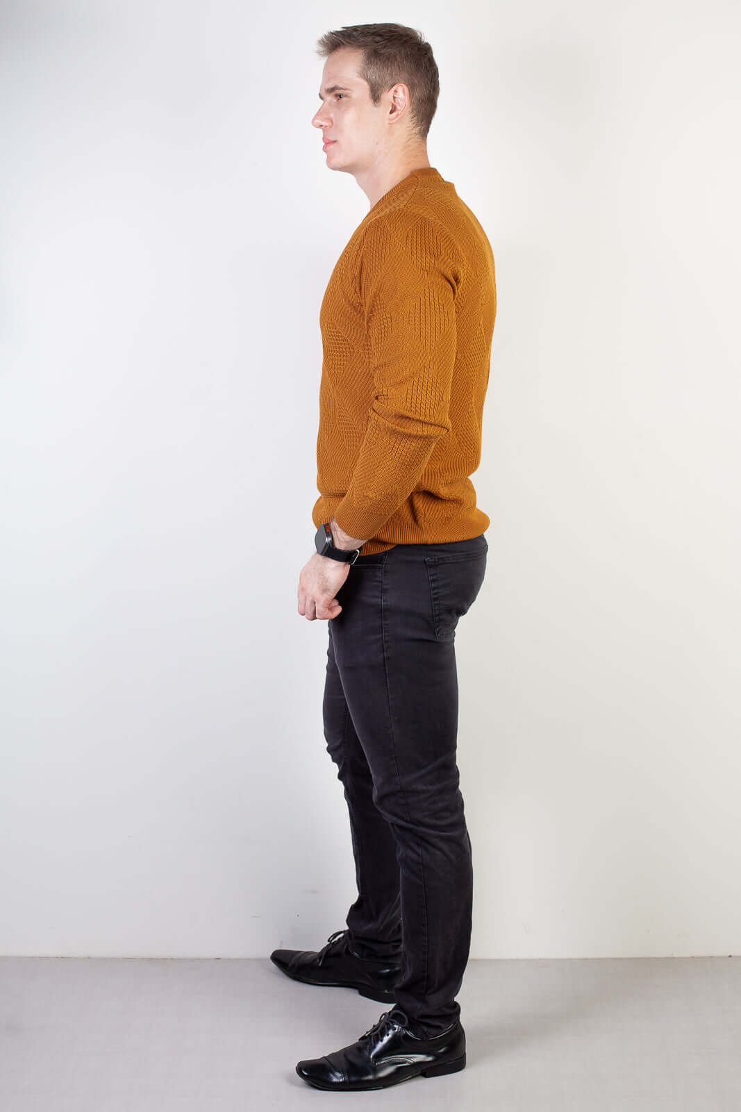 Blusa masculina trabalhada gola redonda 90216 - Enluaze