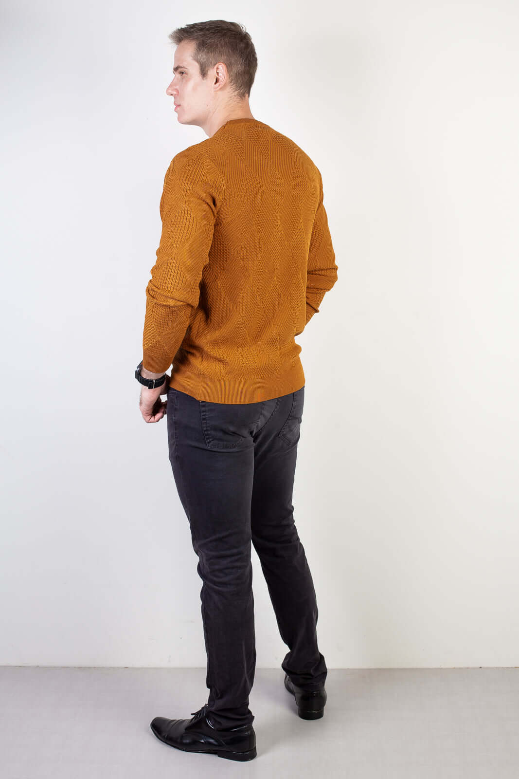 Blusa masculina trabalhada gola redonda 90216 - Enluaze