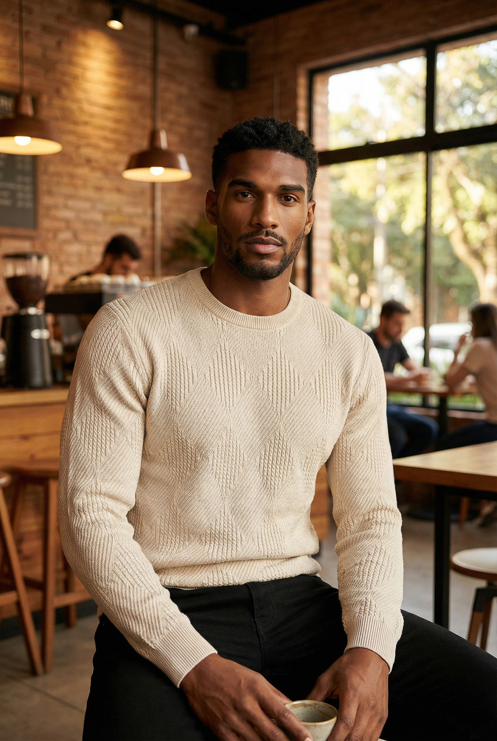 Blusa masculina trabalhada gola redonda 90216