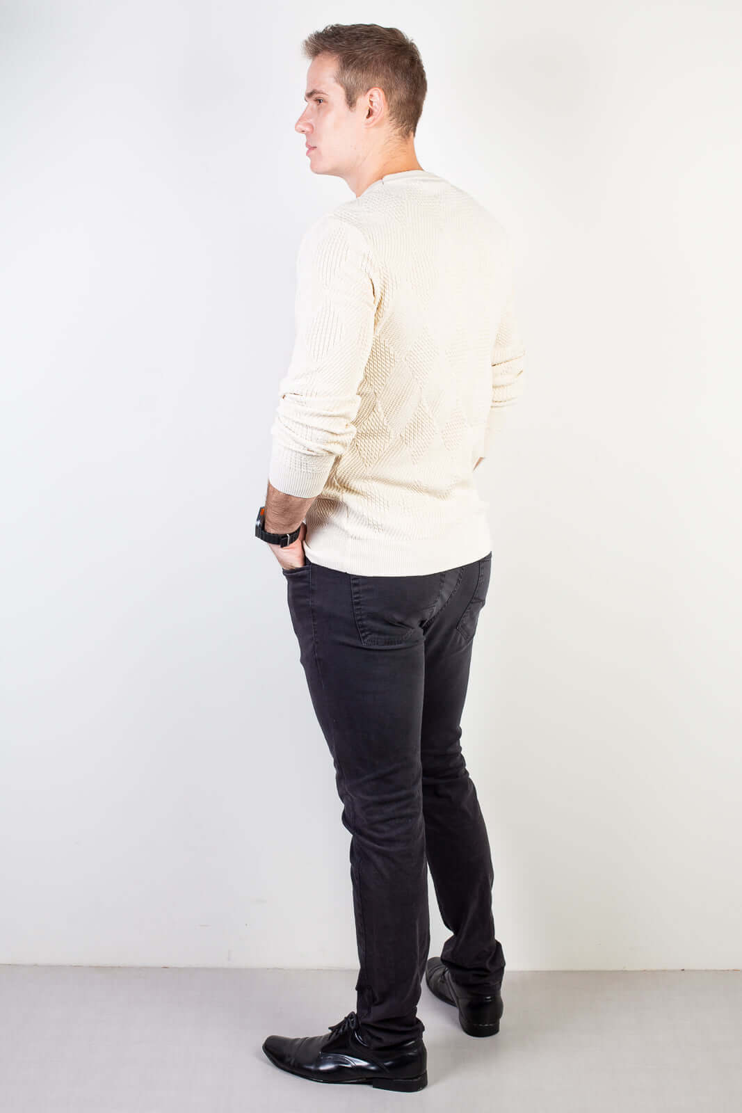 Blusa masculina trabalhada gola redonda 90216 - Enluaze