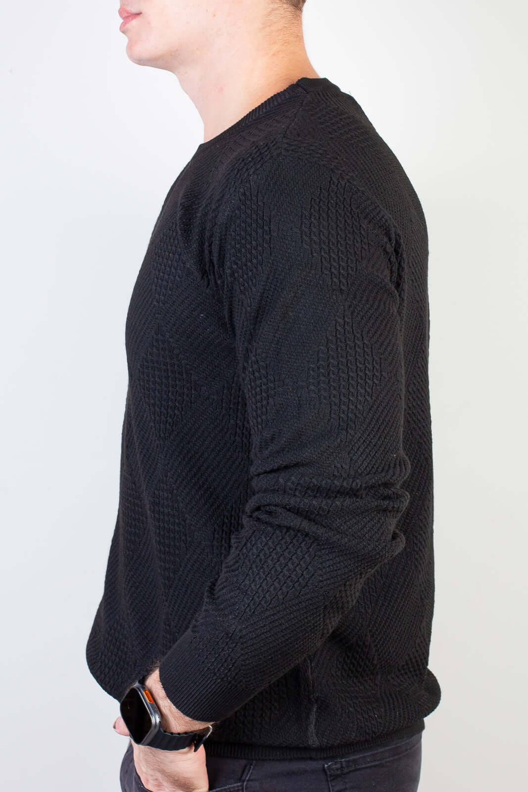 Blusa masculina trabalhada gola redonda 90216 - Enluaze