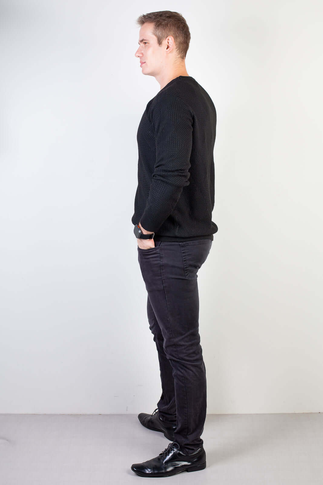 Blusa masculina trabalhada gola redonda 90216 - Enluaze