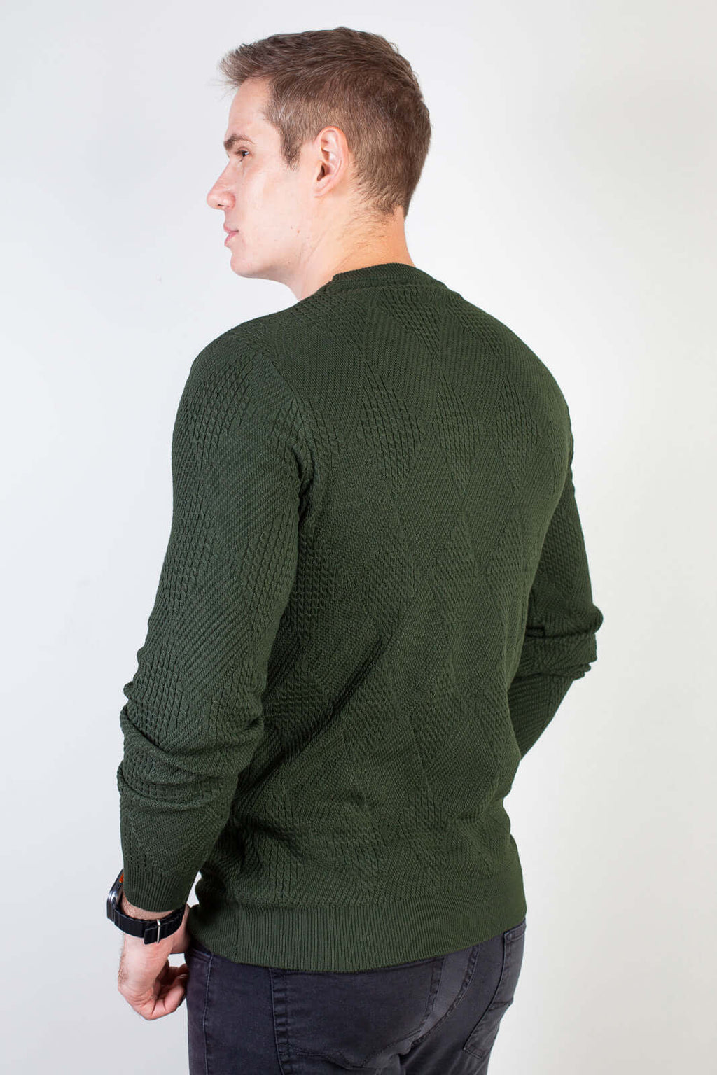 Blusa masculina trabalhada gola redonda 90216 - Enluaze