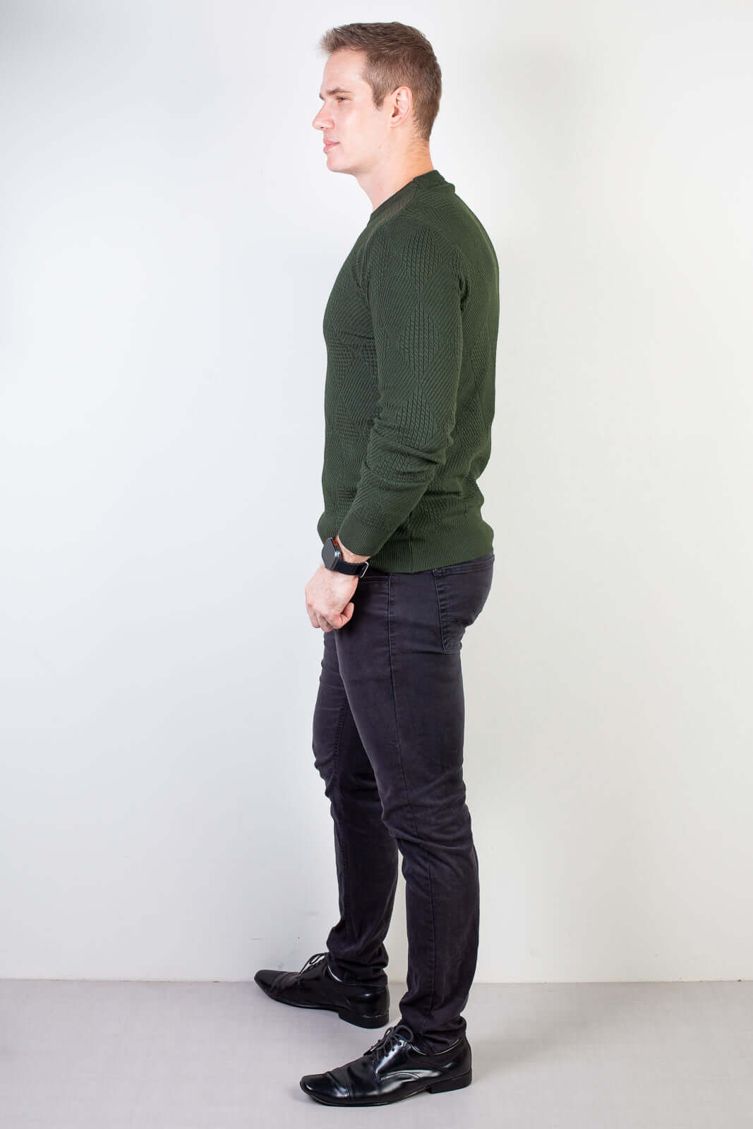 Blusa masculina trabalhada gola redonda 90216 - Enluaze