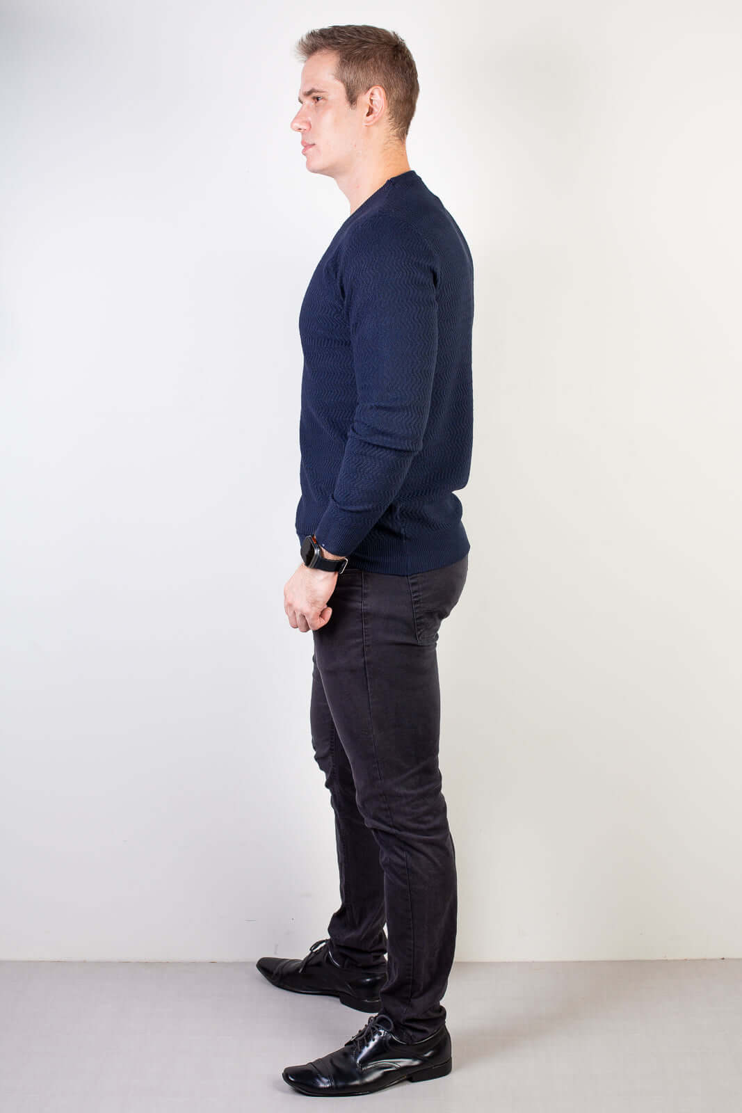 Blusa suéter masculina gola redonda 90217 - Enluaze