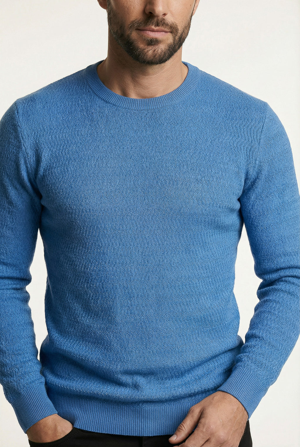 Blusa suéter masculina gola redonda 90217