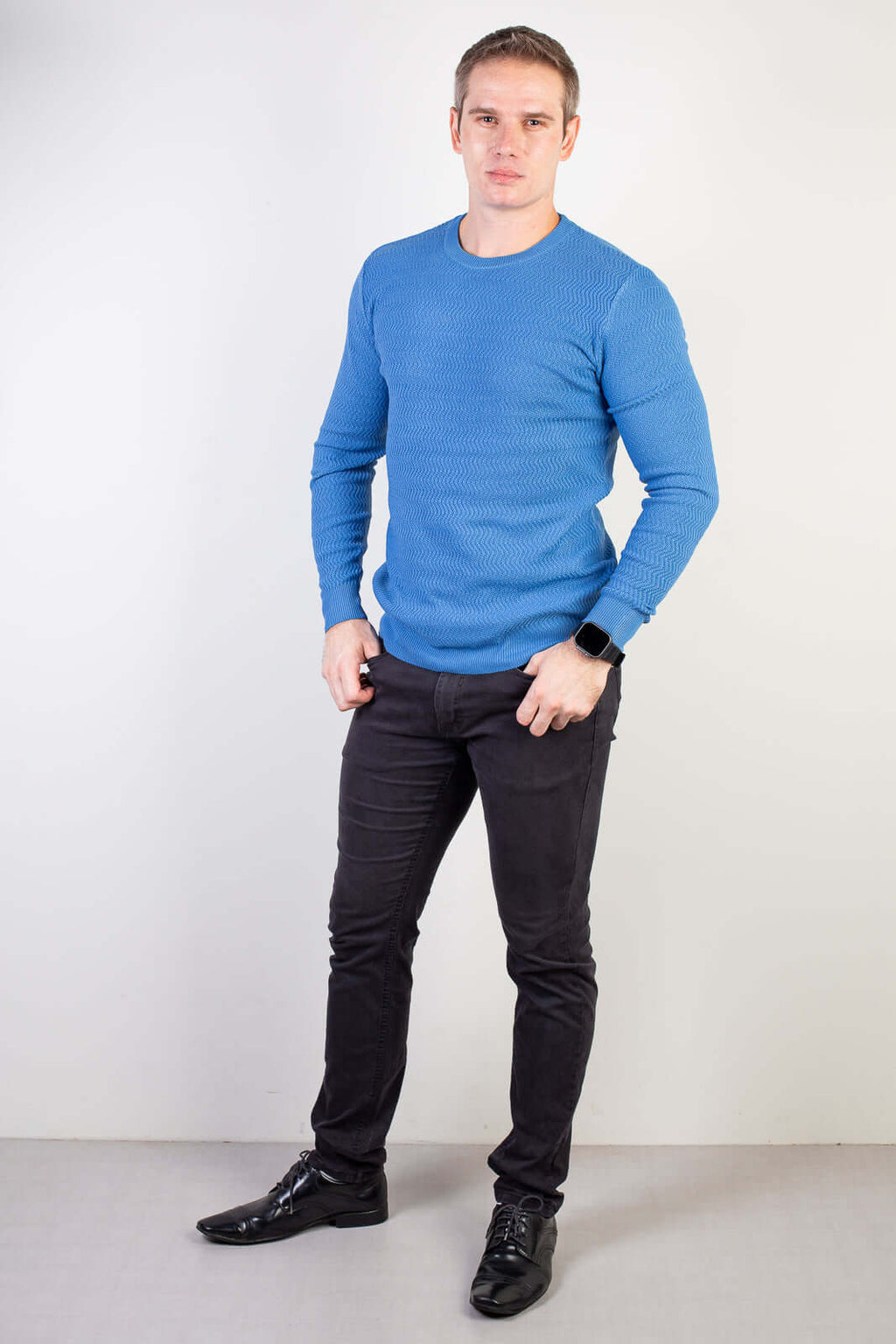 Blusa suéter masculina gola redonda 90217 - Enluaze