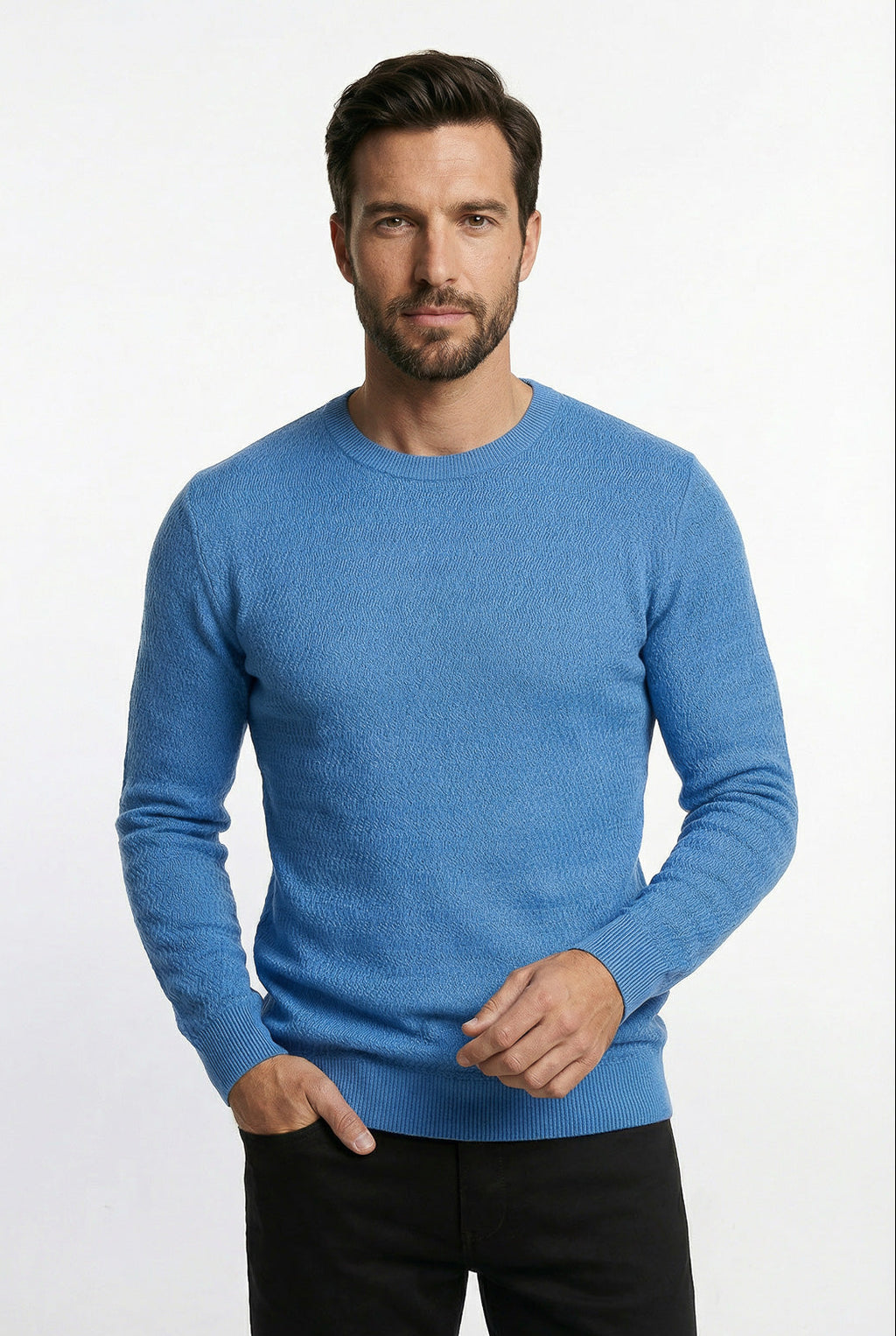 Blusa suéter masculina gola redonda 90217