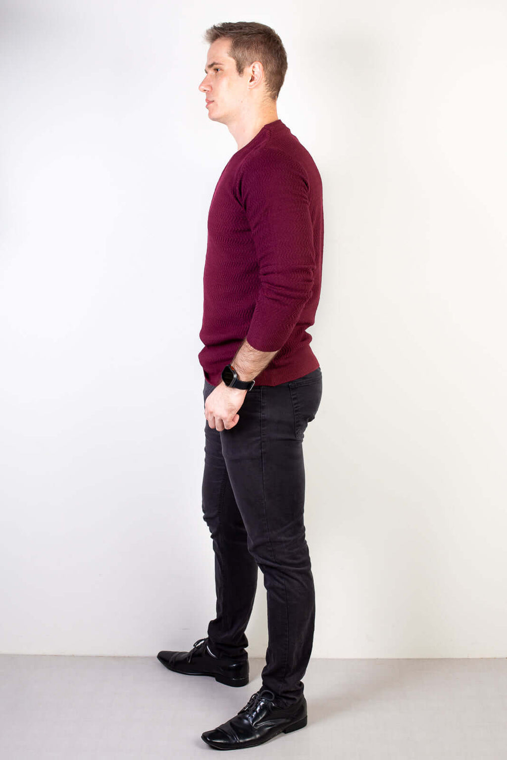 Blusa suéter masculina gola redonda 90217 - Enluaze