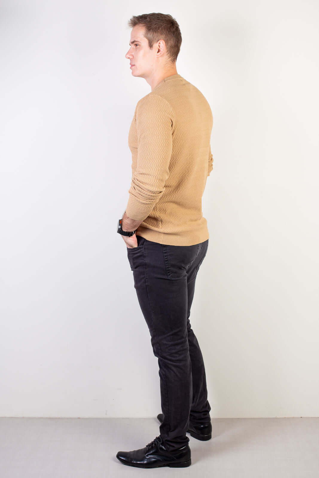 Blusa suéter masculina gola redonda 90217 - Enluaze