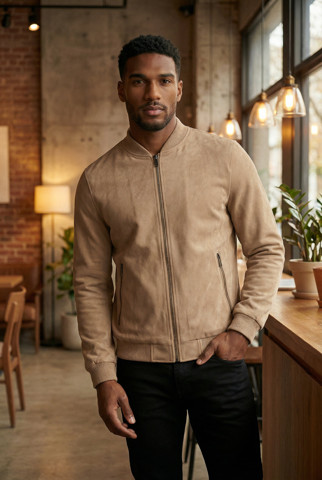 Jaqueta suede básica masculina 91388