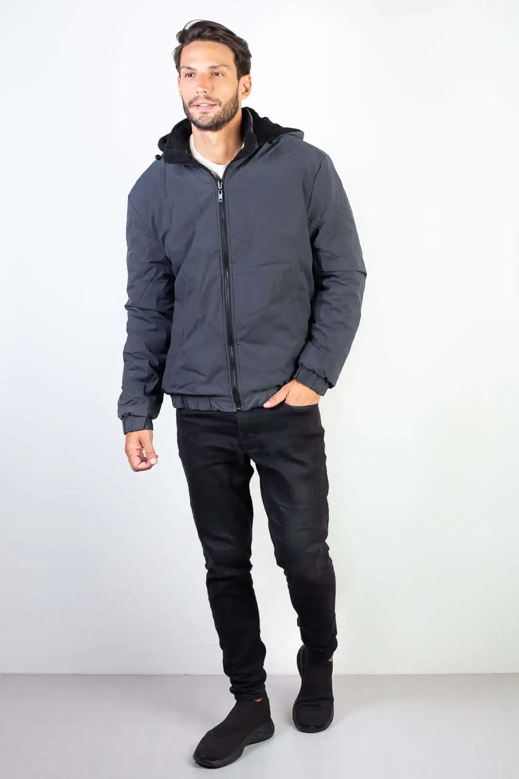 Jaqueta masculina reversível forrada 94196 - Enluaze
