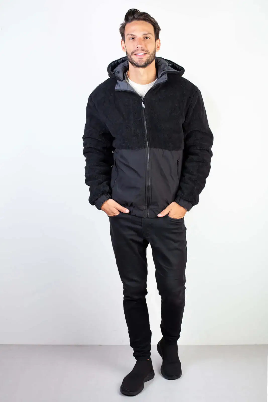 Jaqueta masculina reversível forrada 94196 - Enluaze