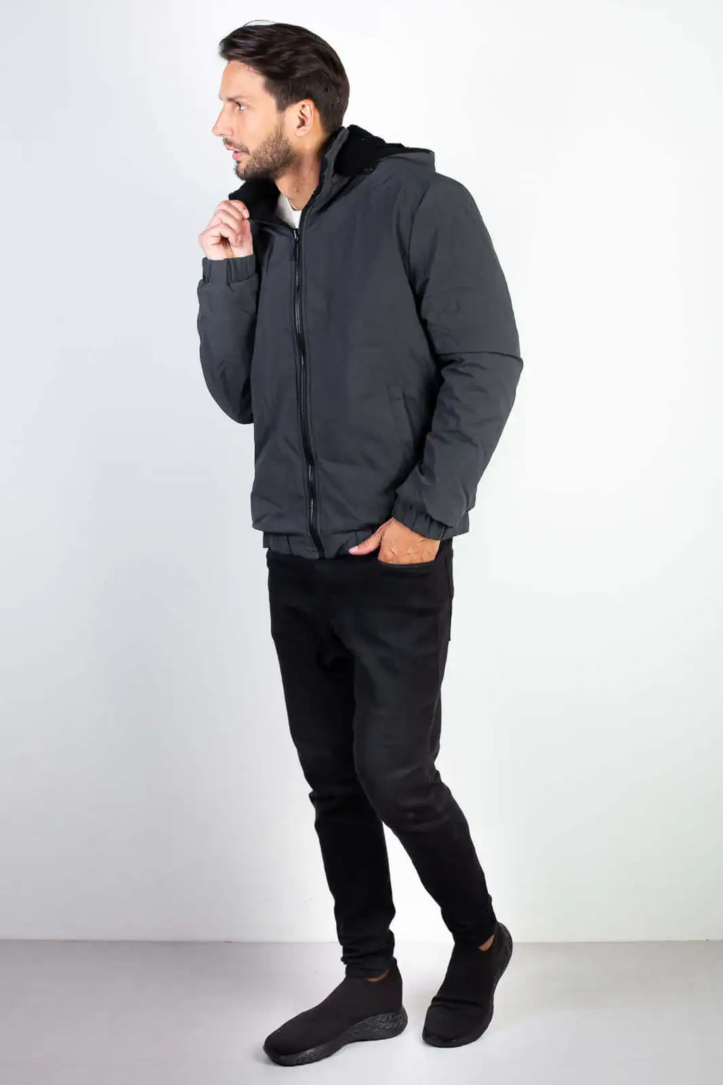 Jaqueta masculina reversível forrada 94196 - Enluaze