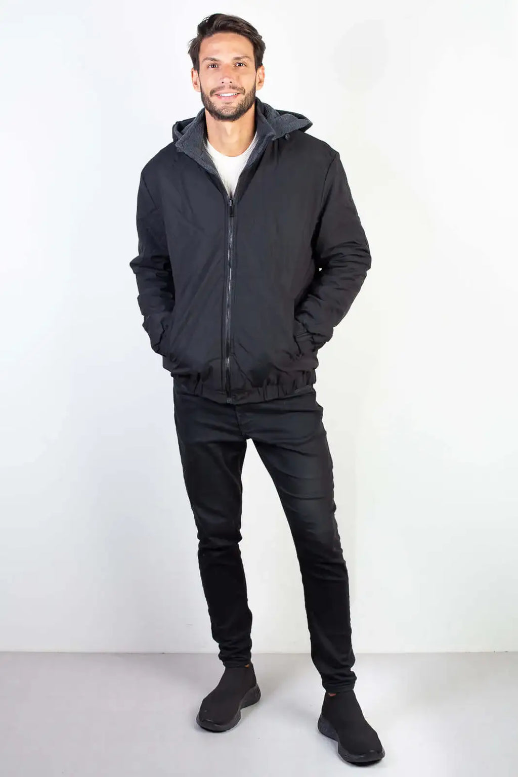 Jaqueta masculina reversível forrada 94196 - Enluaze