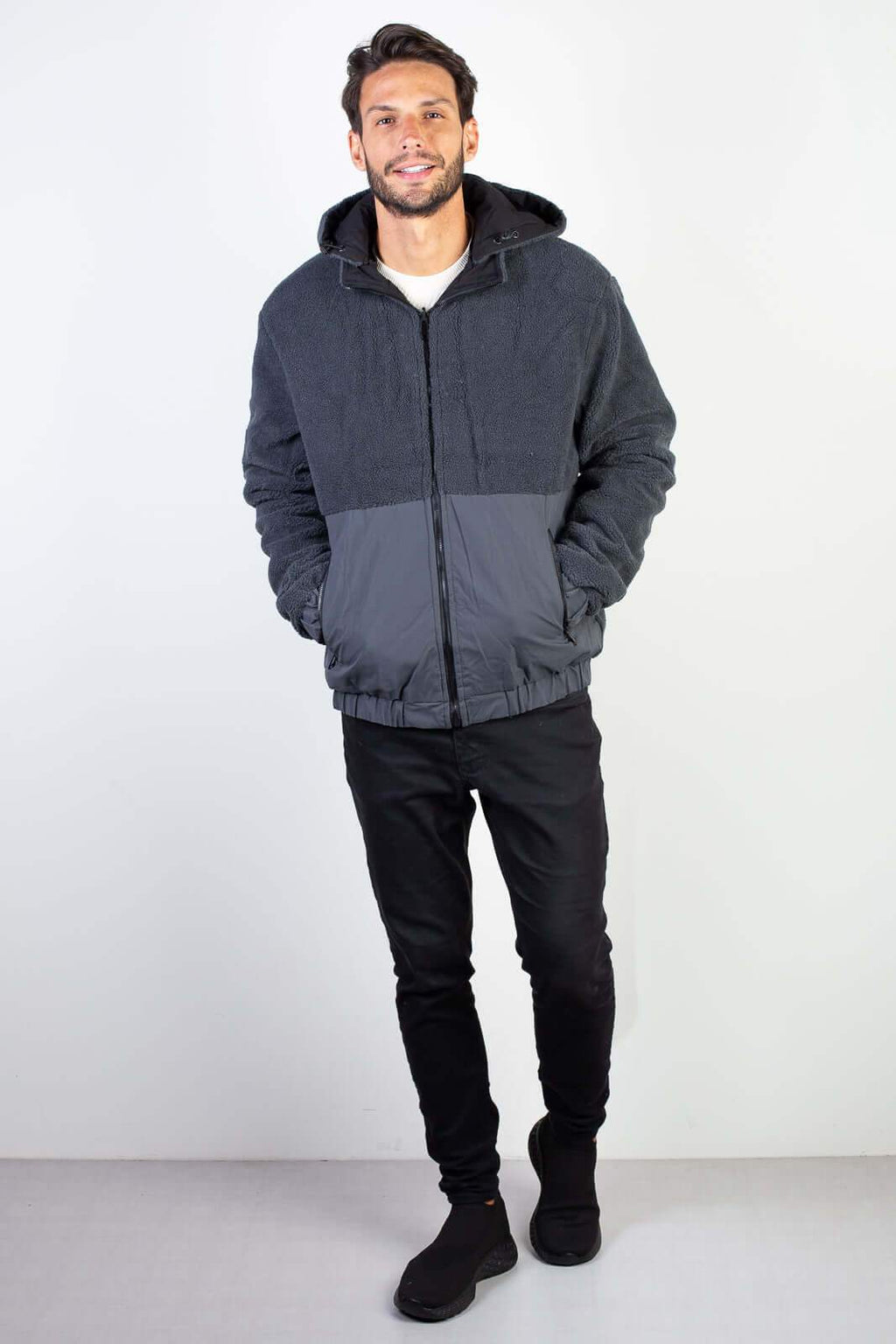 Jaqueta masculina reversível forrada 94196 - Enluaze