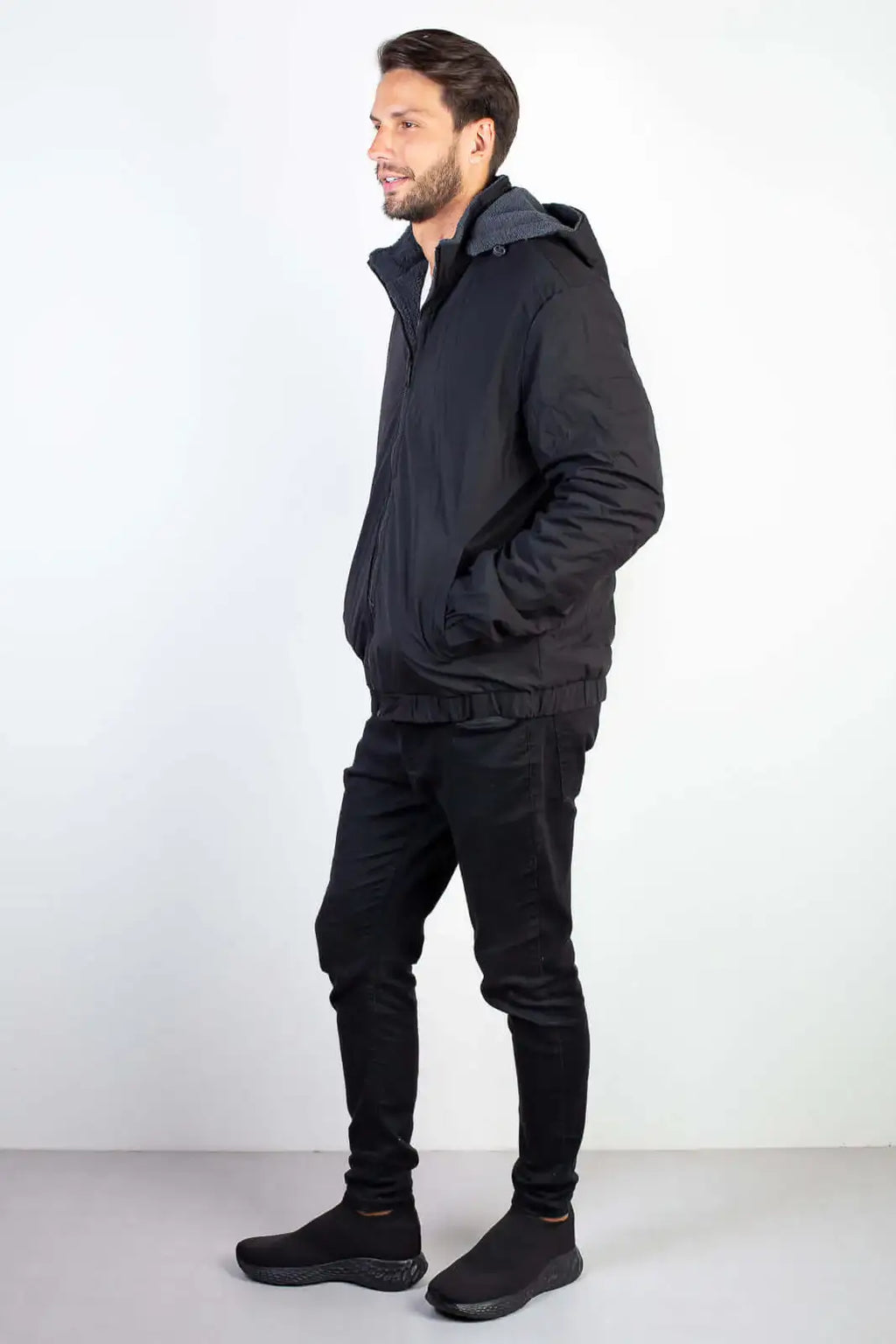 Jaqueta masculina reversível forrada 94196 - Enluaze