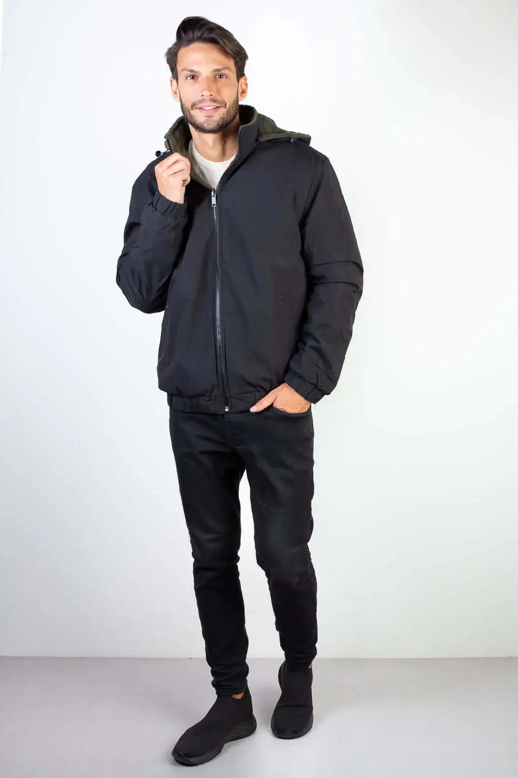 Jaqueta masculina reversível forrada 94196 - Enluaze