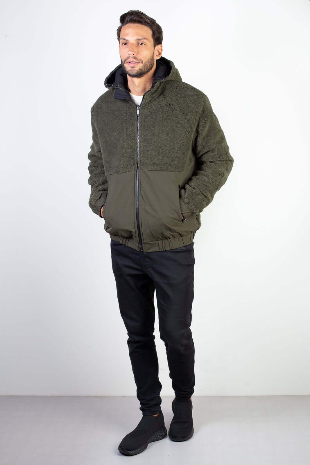 Jaqueta masculina reversível forrada 94196 - Enluaze