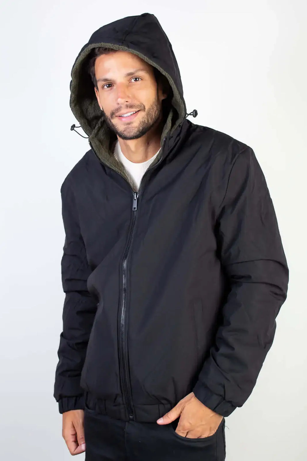 Jaqueta masculina reversível forrada 94196 - Enluaze