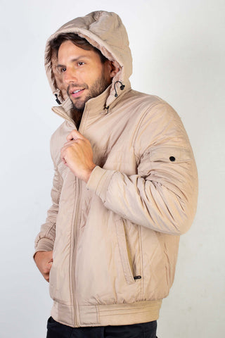 Jaqueta masculina impermeável com capuz 94265 - Enluaze - Vestuário e Acessórios em Couro Legítimo