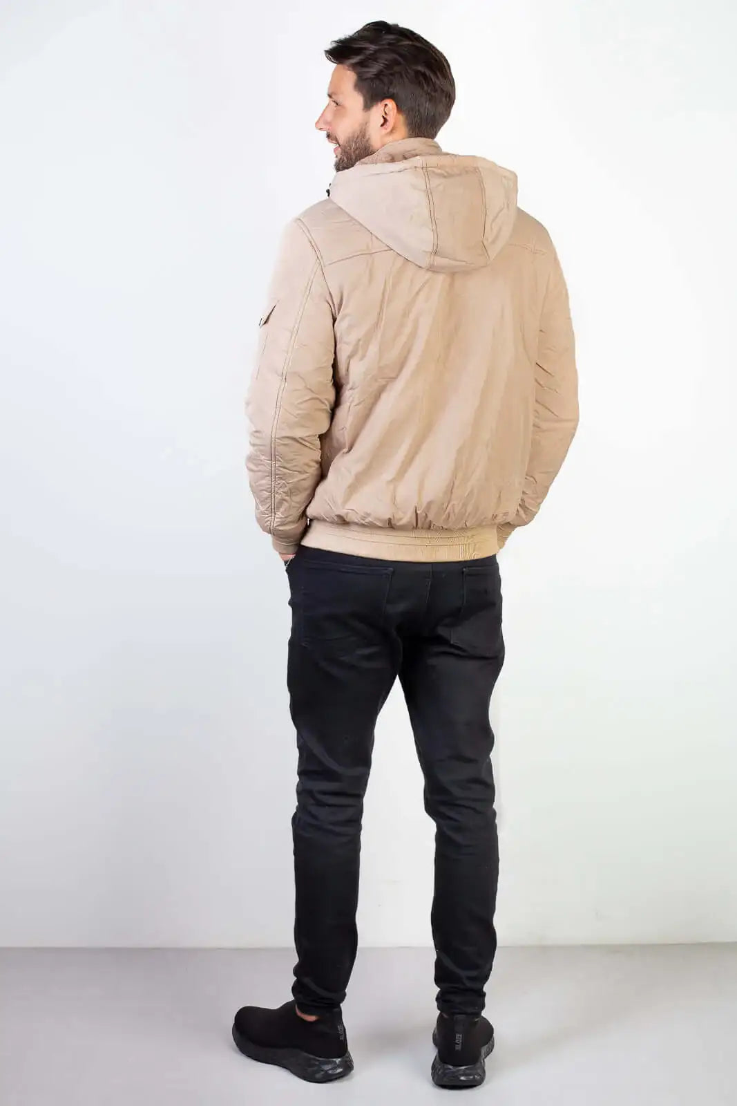 Jaqueta masculina impermeável com capuz 94265 - Enluaze