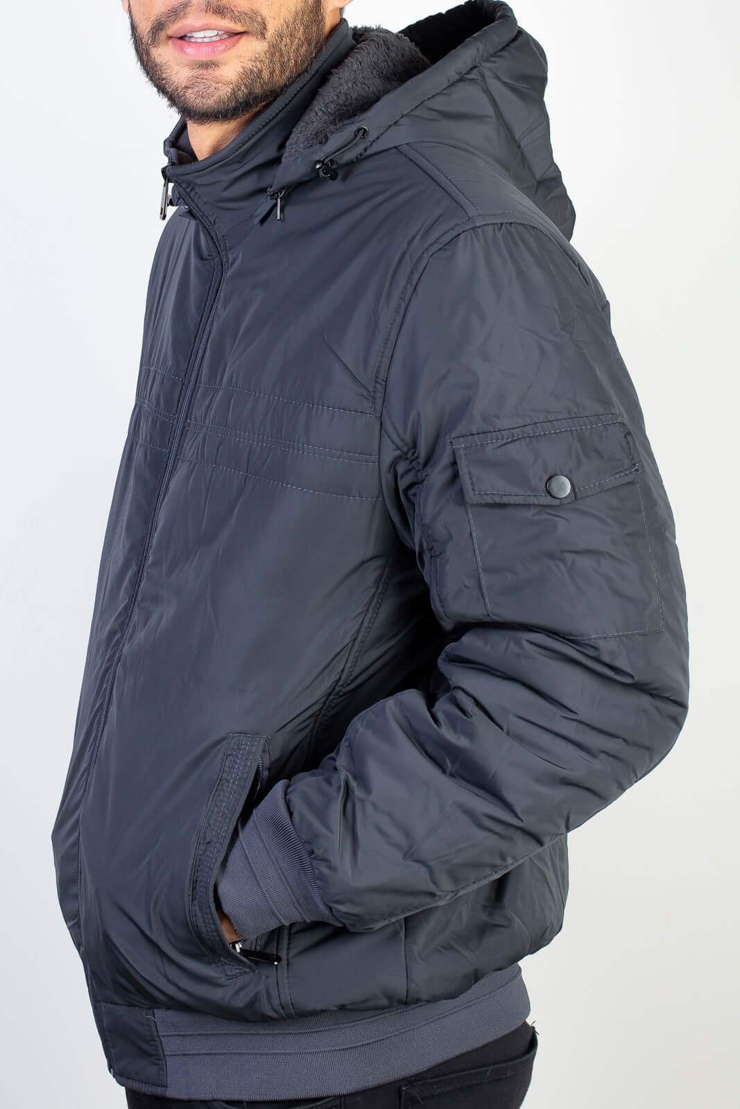 Jaqueta masculina impermeável com capuz 94265 - Enluaze