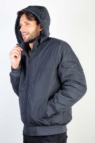 Jaqueta masculina impermeável com capuz 94265 - Enluaze - Vestuário e Acessórios em Couro Legítimo