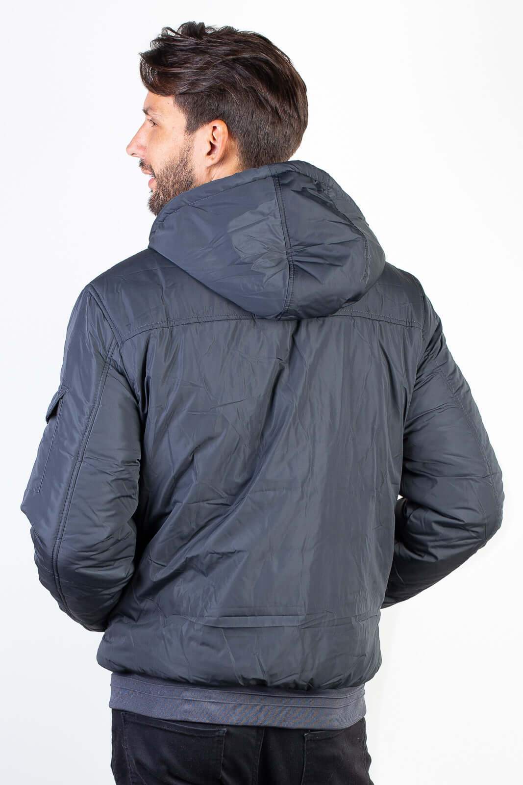 Jaqueta masculina impermeável com capuz 94265 - Enluaze