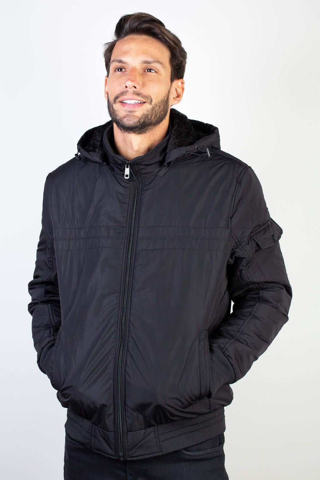 Jaqueta masculina impermeável com capuz 94265 - Enluaze